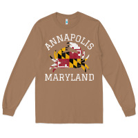 Toasted Coconut Annapolis Maryland Crab State Flag Home Travel Vintage Long Sleeve Tee - longCreatives