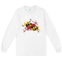 White Annapolis Maryland Crab State Flag Home Travel Vintage Long Sleeve Tee - longCreatives
