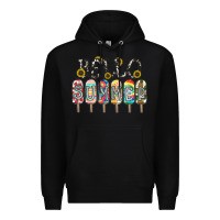Black name vibrant summer greeting with popsicles Premium Hoodie - CowhideDigitalArt