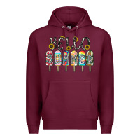 Burgundy name vibrant summer greeting with popsicles Premium Hoodie - CowhideDigitalArt