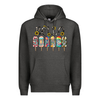 Charcoal Heather name vibrant summer greeting with popsicles Premium Hoodie - CowhideDigitalArt