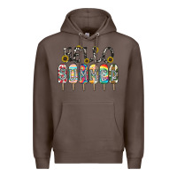 Coffee name vibrant summer greeting with popsicles Premium Hoodie - CowhideDigitalArt