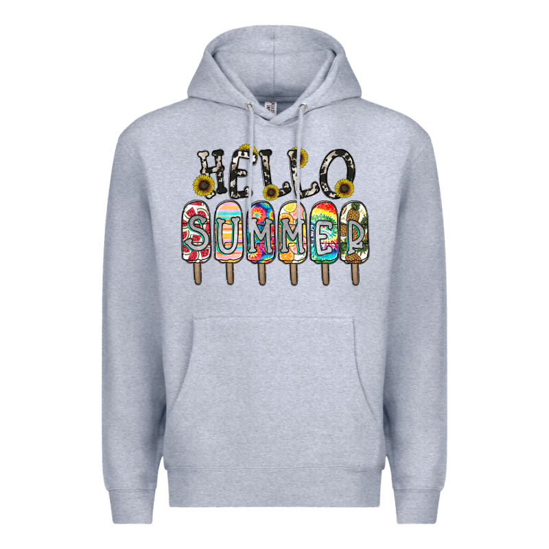 Name Vibrant Summer Greeting With Popsicles Premium Hoodie by CowhideDigitalArt | Teevron