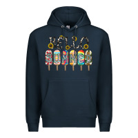 Navy name vibrant summer greeting with popsicles Premium Hoodie - CowhideDigitalArt