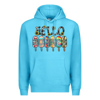 Ocean Blue name vibrant summer greeting with popsicles Premium Hoodie - CowhideDigitalArt