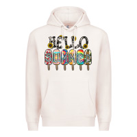 Pale Pink name vibrant summer greeting with popsicles Premium Hoodie - CowhideDigitalArt