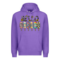 Purple name vibrant summer greeting with popsicles Premium Hoodie - CowhideDigitalArt