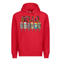 Red name vibrant summer greeting with popsicles Premium Hoodie - CowhideDigitalArt