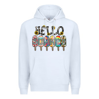 White name vibrant summer greeting with popsicles Premium Hoodie - CowhideDigitalArt