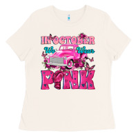 Bone In October We Wear Pink Truck Ladies Tee - texasbilliewilder