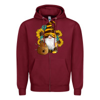 Western Bee Gnomes Beehive Honey Sunflowers Gemstone Zipper Hoodie | Teevron
