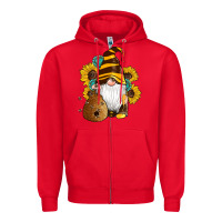 Red western bee gnomes beehive honey sunflowers gemstone Zipper Hoodie - Artiststas