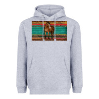 Heather Grey western horse serape tooled leather leopard  sippy cup Heavyweight Hoodie - BarkalooDesign