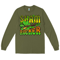 Army Green St. Patrick’s Day sham rocker with guitar Long Sleeve Tee - OliviaCreatesArt