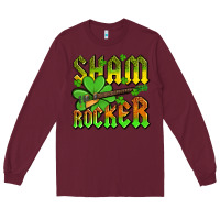Burgundy St. Patrick’s Day sham rocker with guitar Long Sleeve Tee - OliviaCreatesArt