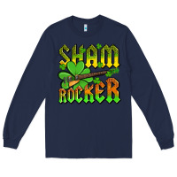 Navy St. Patrick’s Day sham rocker with guitar Long Sleeve Tee - OliviaCreatesArt