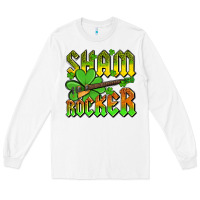 White St. Patrick’s Day sham rocker with guitar Long Sleeve Tee - OliviaCreatesArt