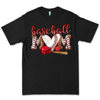 Black Baseball Mom Premium Tee - NancyCooperArtShop