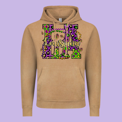 Louisiana Mardi Gras Vintage Hoodie Designed By Oliviacreatesart