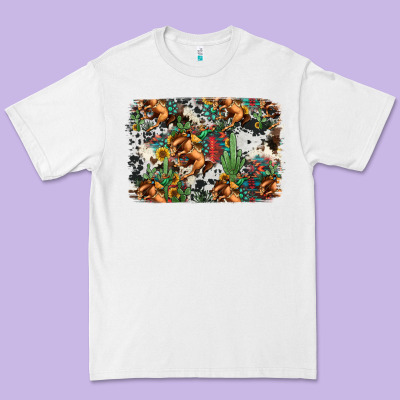 Western Rodeo Background Premium Tee Designed By Jasminsmagicworld
