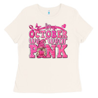 Bone In October We Wear Pink with Gnome Ladies Tee - texasbilliewilder