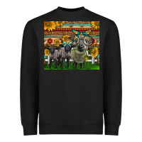 Black Western Cute Hampshire Sheep Family Heavyweight Sweatshirt - LillyAllenDesigns