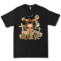 Black Gray Hair Believe Praying Caucasian Messy Bun Premium Tee - texasbilliewilder