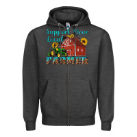 Charcoal Heather western support your local farmer Zipper Hoodie - Artiststas