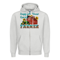 Dove Grey western support your local farmer Zipper Hoodie - Artiststas