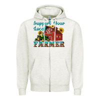Oatmeal Heather western support your local farmer Zipper Hoodie - Artiststas