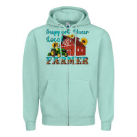 Seafoam western support your local farmer Zipper Hoodie - Artiststas