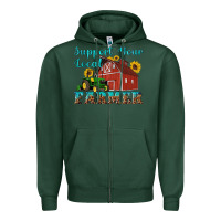 Sports Green western support your local farmer Zipper Hoodie - Artiststas