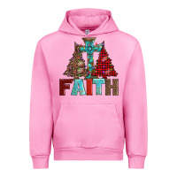 Fuchsia Pink cross and christmas trees Urban Hoodie - AdoDesignShop