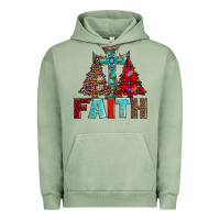 Pigment Oil Green cross and christmas trees Urban Hoodie - AdoDesignShop