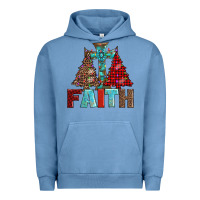 Pigment Pebble Blue cross and christmas trees Urban Hoodie - AdoDesignShop