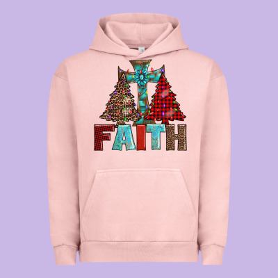 Cross And Christmas Trees Urban Hoodie Designed By Adodesignshop