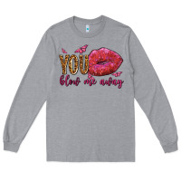 Heather Grey you blow me away olivia Long Sleeve Tee - OliviaCreatesArt