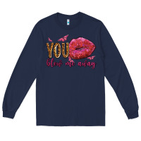 Navy you blow me away olivia Long Sleeve Tee - OliviaCreatesArt