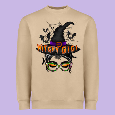 Witchy Gigi Heavyweight Sweatshirt Designed By Racoondesign