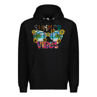 Black Summer Vibes Premium Hoodie - CowhideDigitalArt