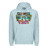 Blue Mist Summer Vibes Premium Hoodie - CowhideDigitalArt