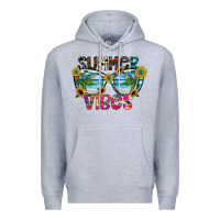 Heather Grey Summer Vibes Premium Hoodie - CowhideDigitalArt