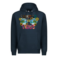 Navy Summer Vibes Premium Hoodie - CowhideDigitalArt