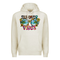 Oatmeal Heather Summer Vibes Premium Hoodie - CowhideDigitalArt