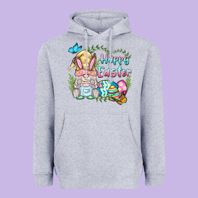 Happy Easter Bunny Gnome Heavyweight Hoodie Designed By Barkaloodesign