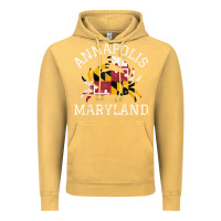 Vintage Mustard Annapolis Maryland Crab State Flag Home Travel Vintage Vintage Hoodie - longCreatives