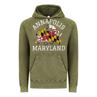 Vintage Olive Annapolis Maryland Crab State Flag Home Travel Vintage Vintage Hoodie - longCreatives