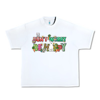 White Don't worry be hoppy Easter Day Urban Heavy Tee - HowdyJamesFarm