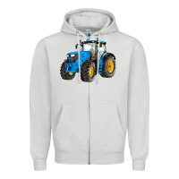 Dove Grey western farm tractor blue Zipper Hoodie - Artiststas