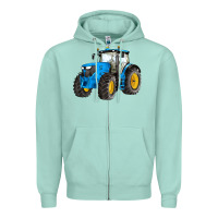 Seafoam western farm tractor blue Zipper Hoodie - Artiststas